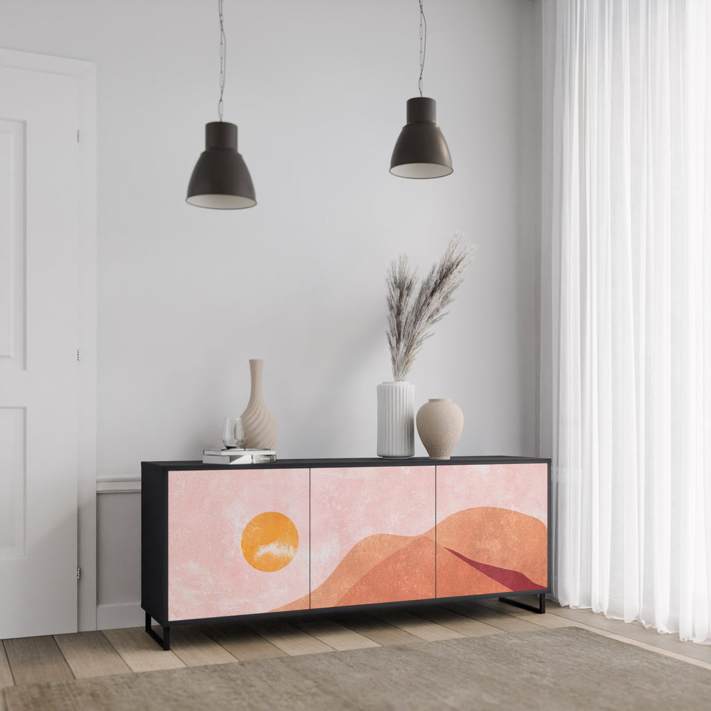 Buffet 3 portes LUMINOUS SUNLIGHT finition noire