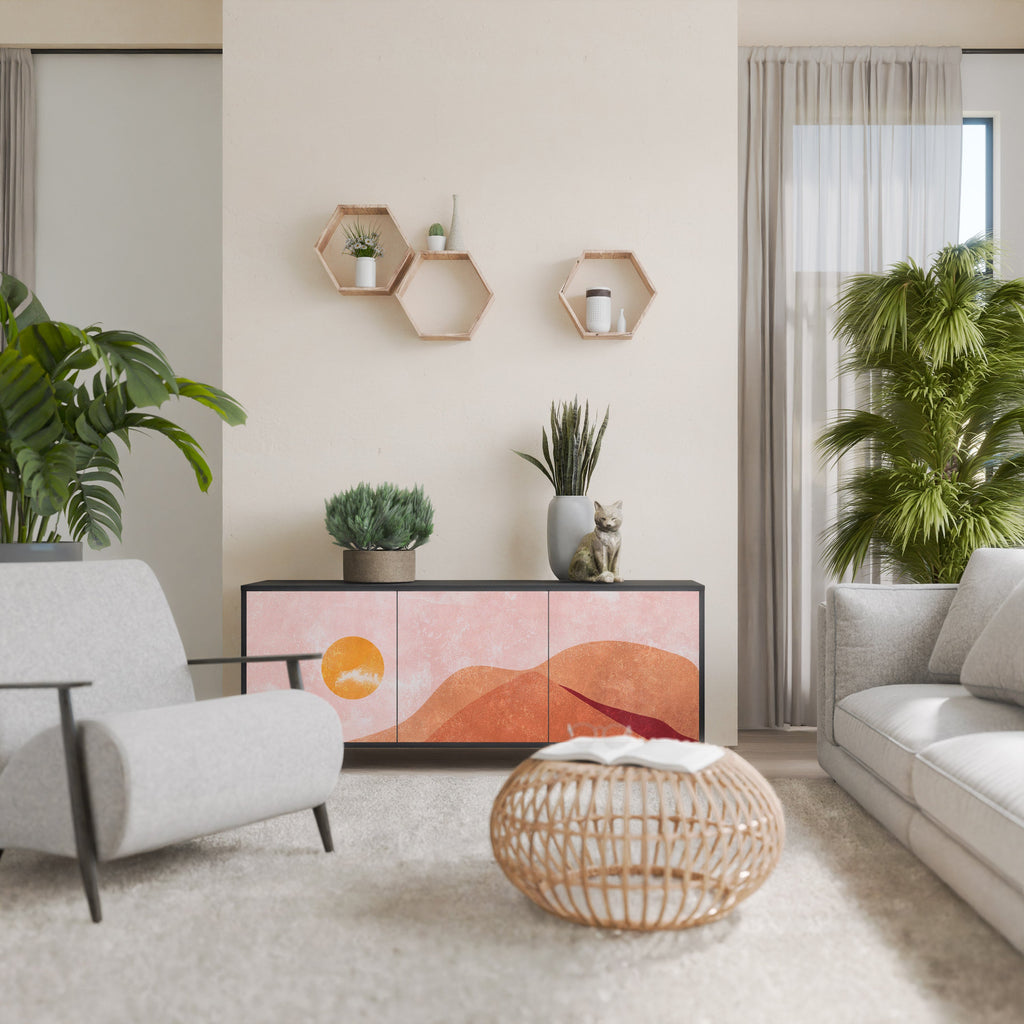 Buffet 3 portes LUMINOUS SUNLIGHT finition noire