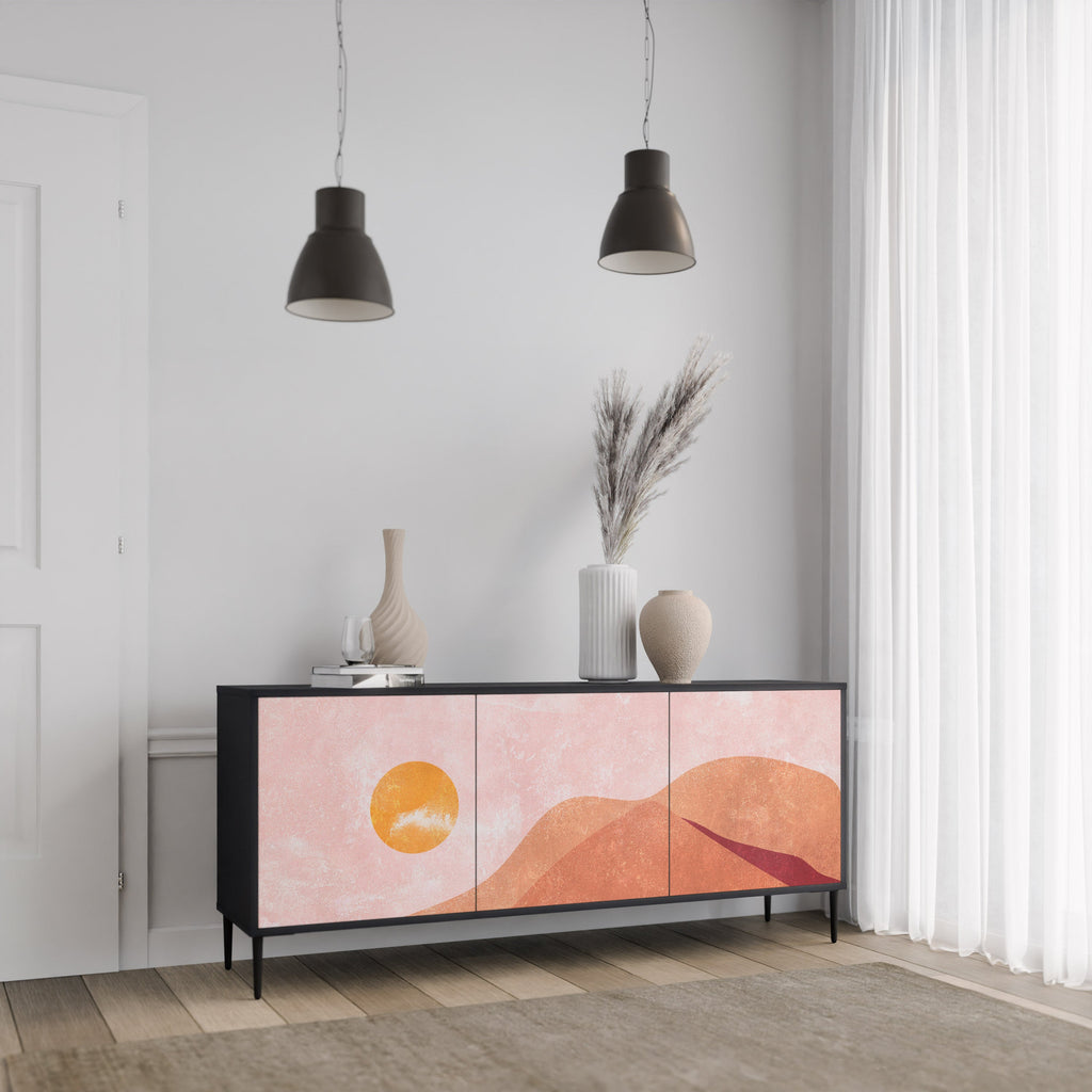 Buffet 3 portes LUMINOUS SUNLIGHT finition noire