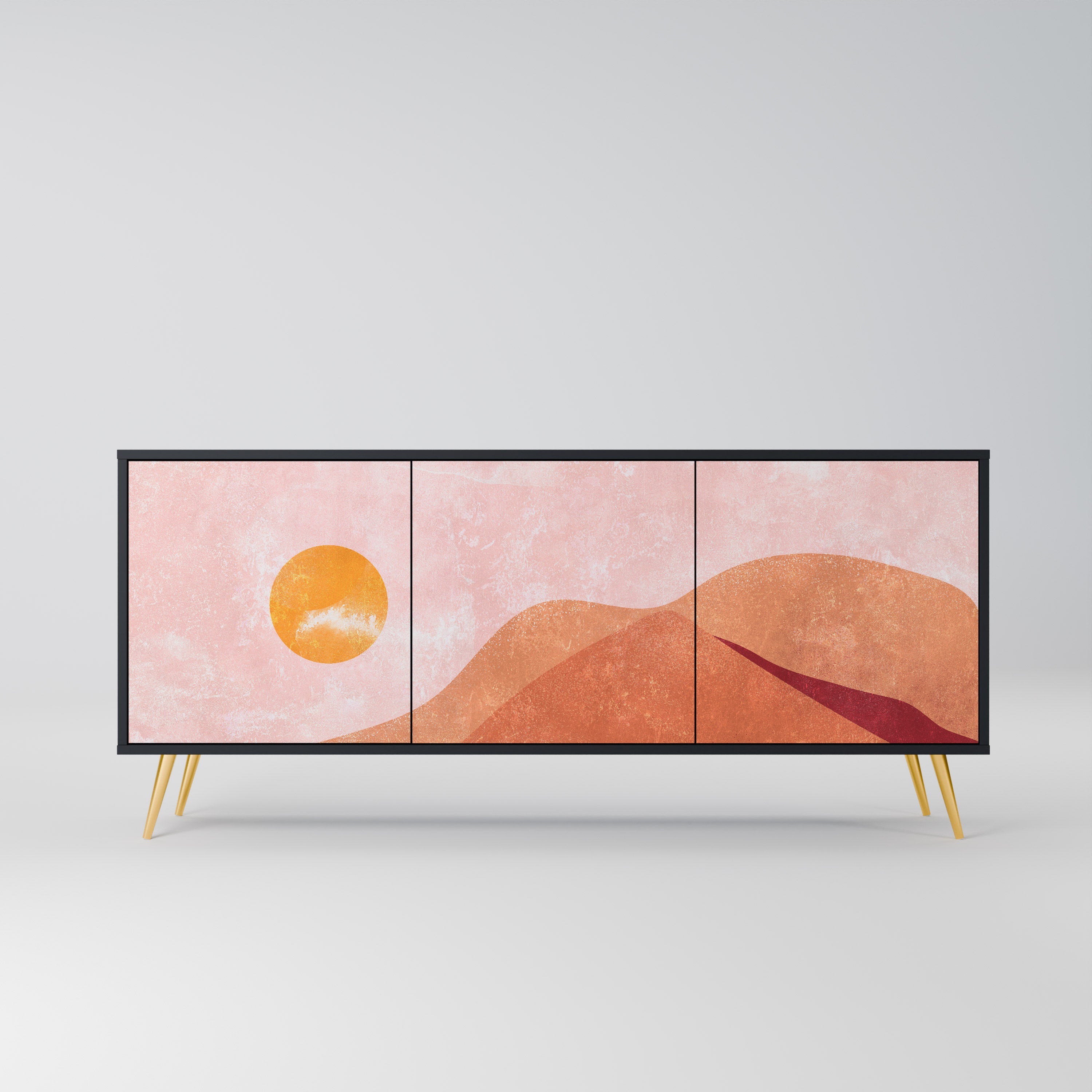 Buffet 3 portes LUMINOUS SUNLIGHT finition noire