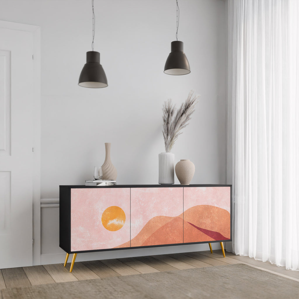 Buffet 3 portes LUMINOUS SUNLIGHT finition noire