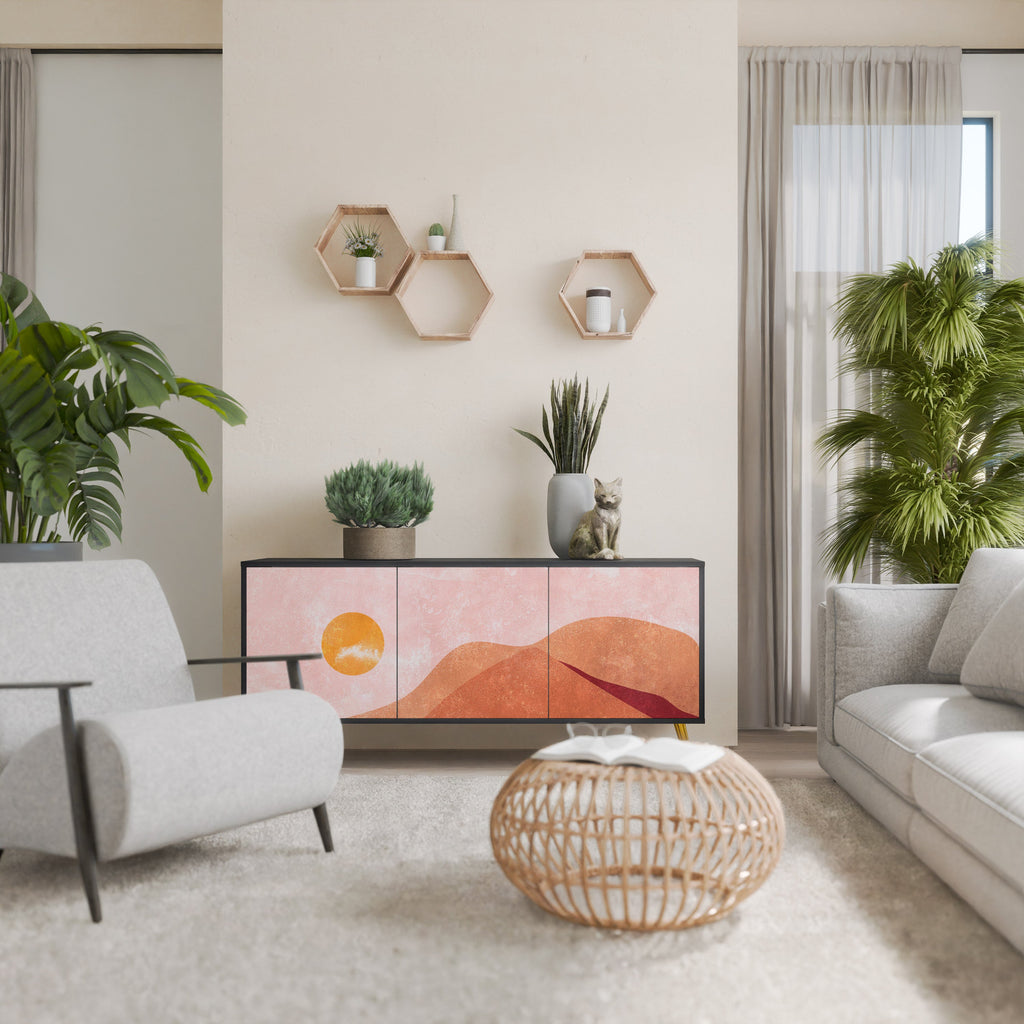 Buffet 3 portes LUMINOUS SUNLIGHT finition noire