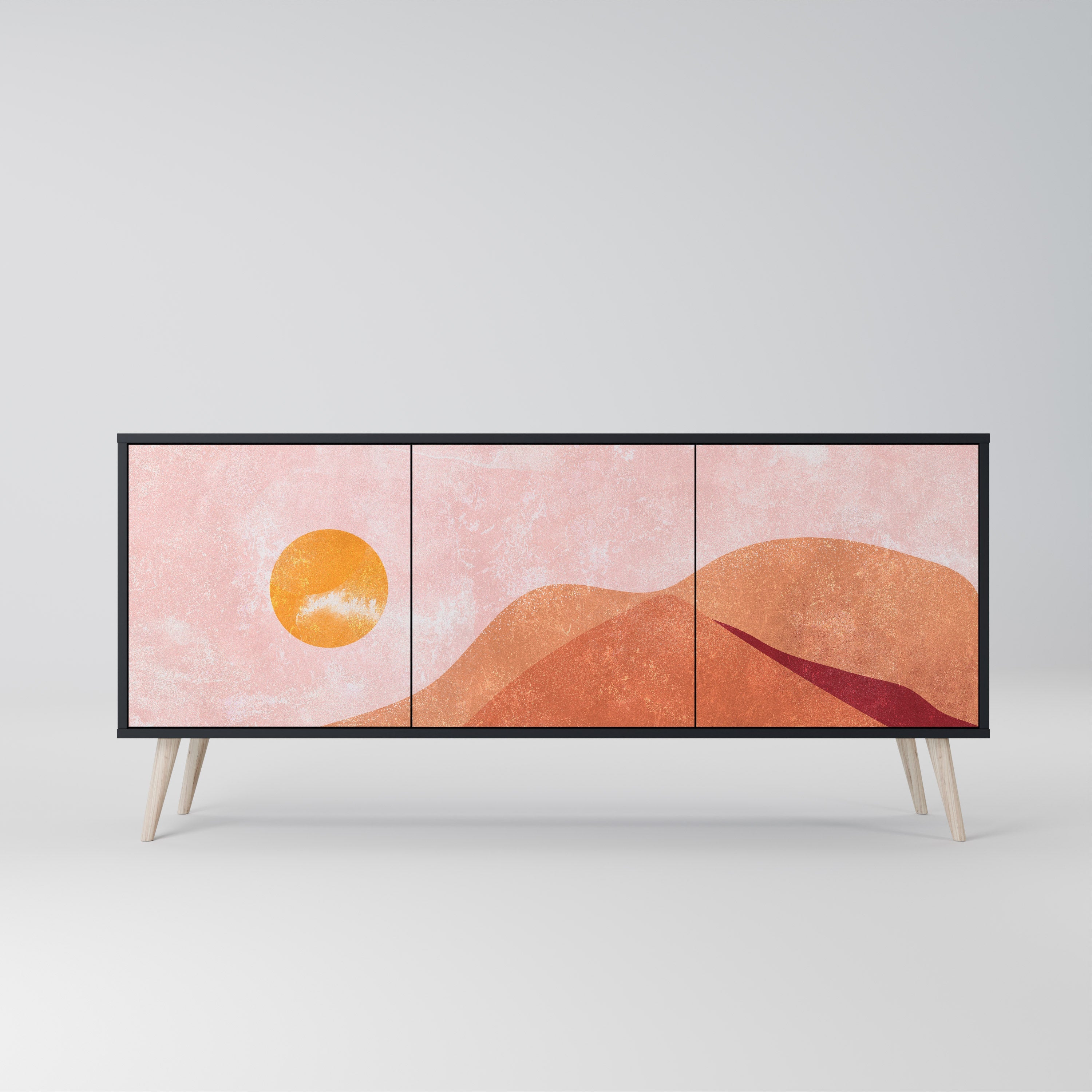 Buffet 3 portes LUMINOUS SUNLIGHT finition noire