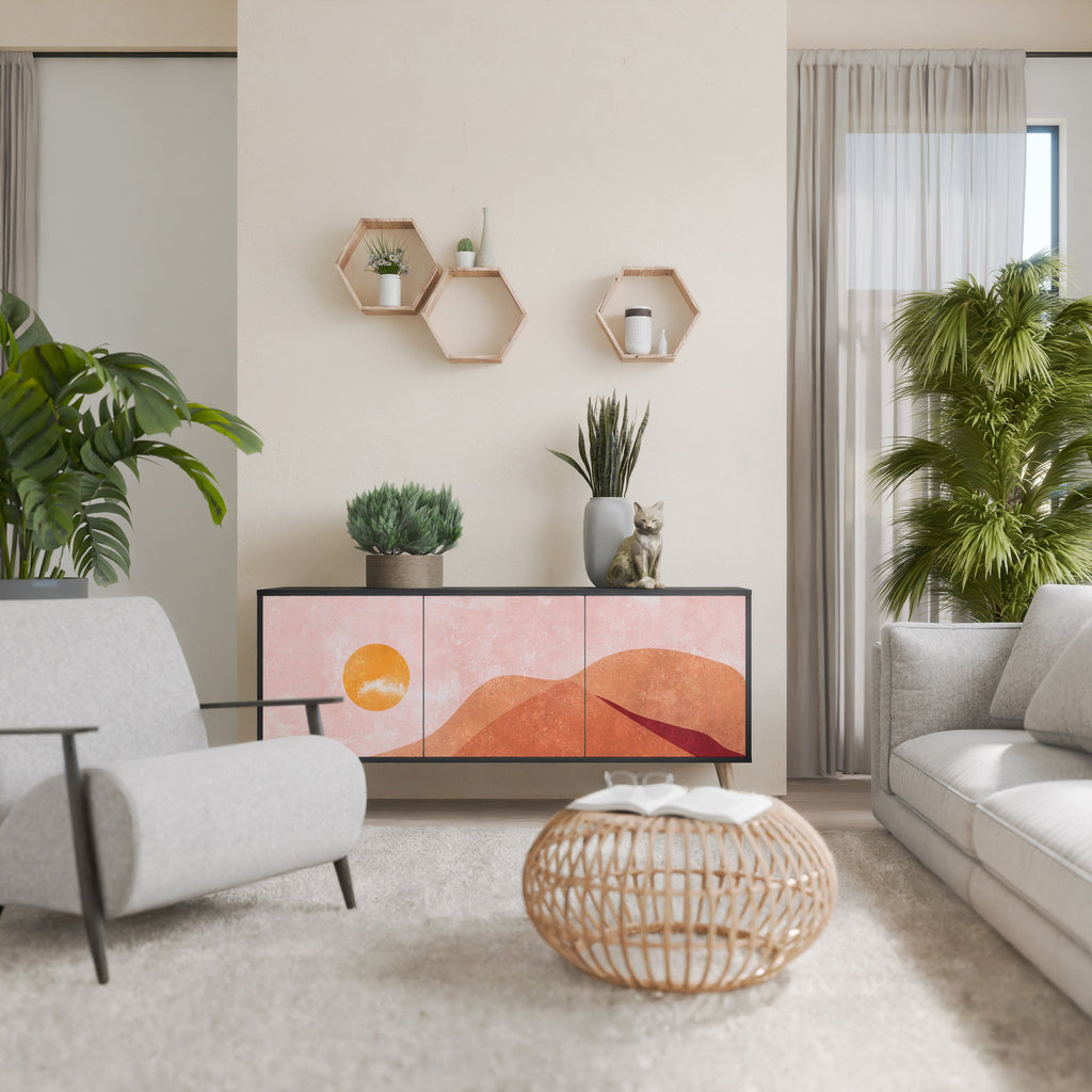 Buffet 3 portes LUMINOUS SUNLIGHT finition noire