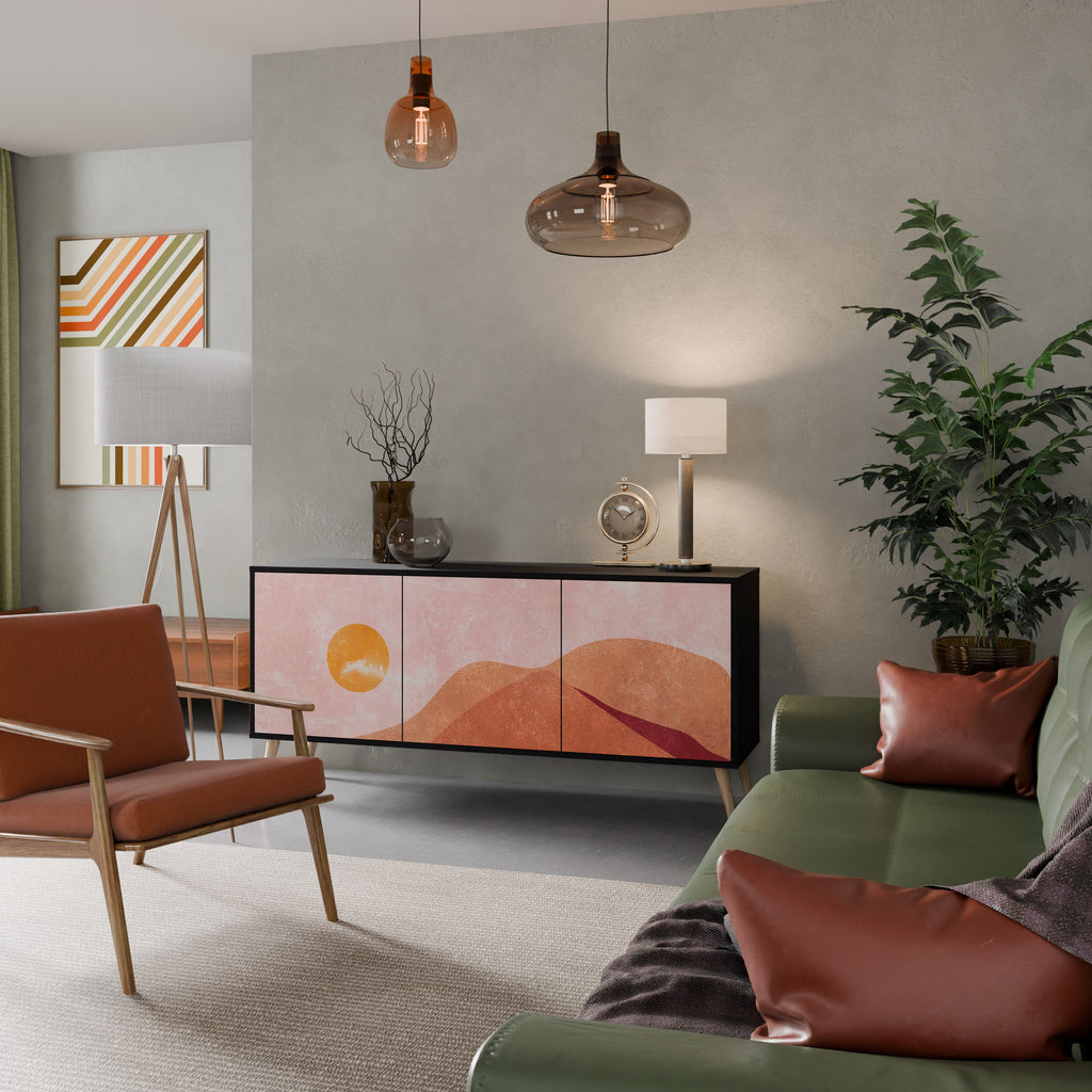 Buffet 3 portes LUMINOUS SUNLIGHT finition noire