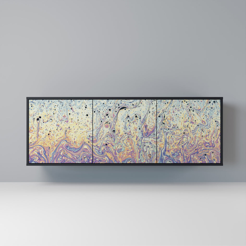 Buffet 3 portes MOSAIC OF COLORS en finition noire