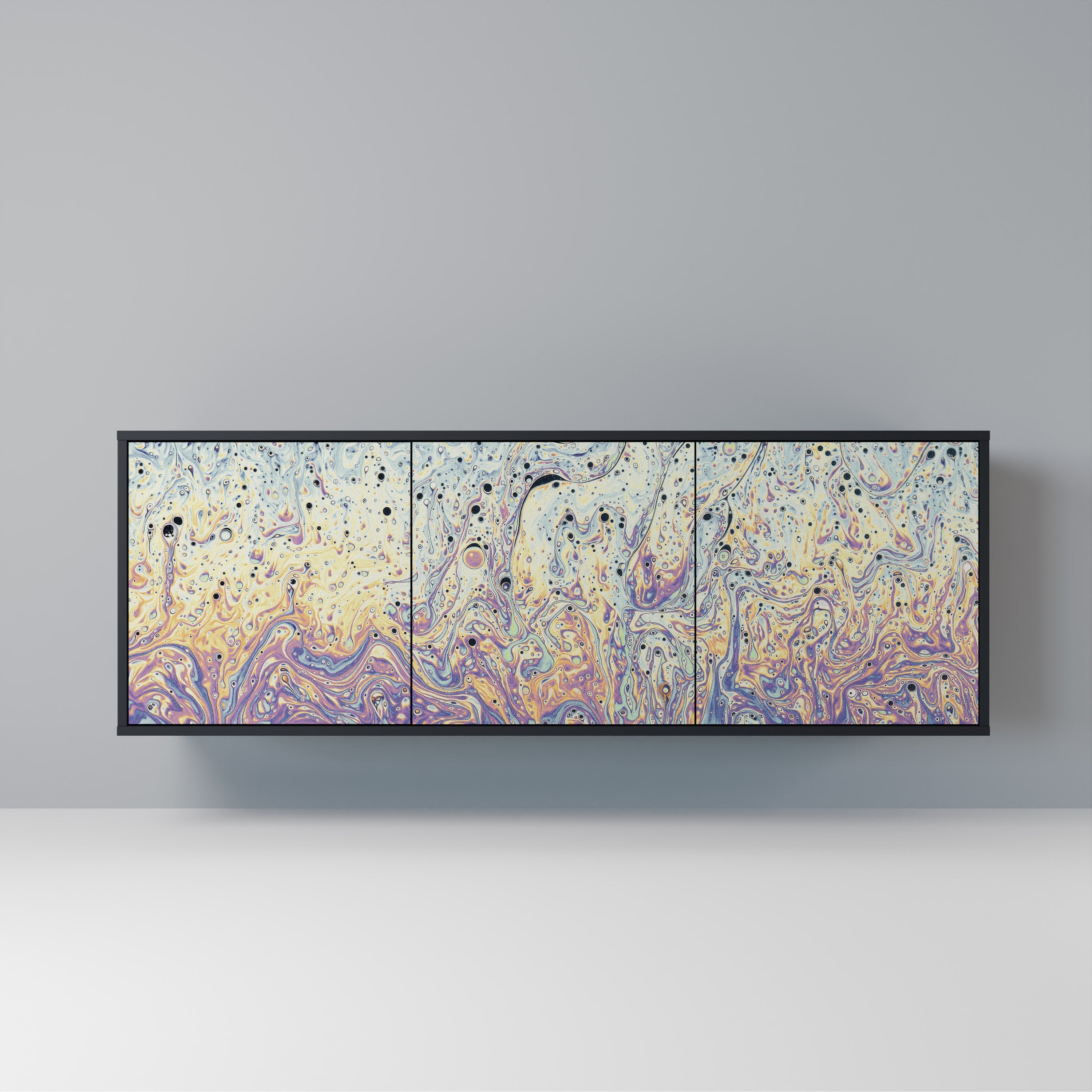 Buffet 3 portes MOSAIC OF COLORS en finition noire