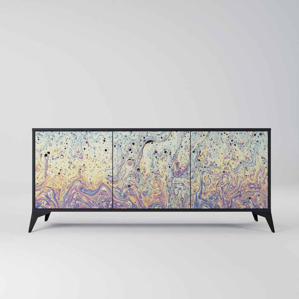 Buffet 3 portes MOSAIC OF COLORS en finition noire