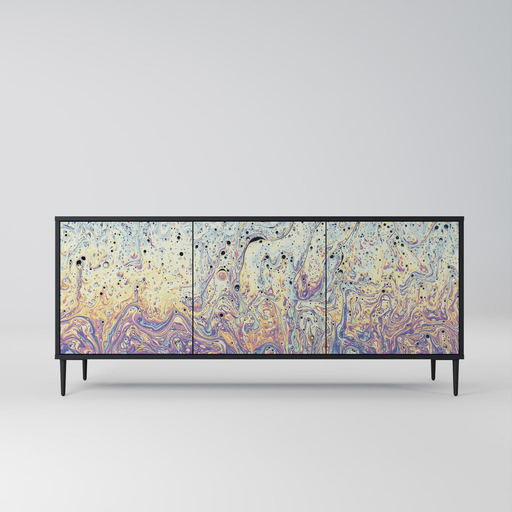 Buffet 3 portes MOSAIC OF COLORS en finition noire