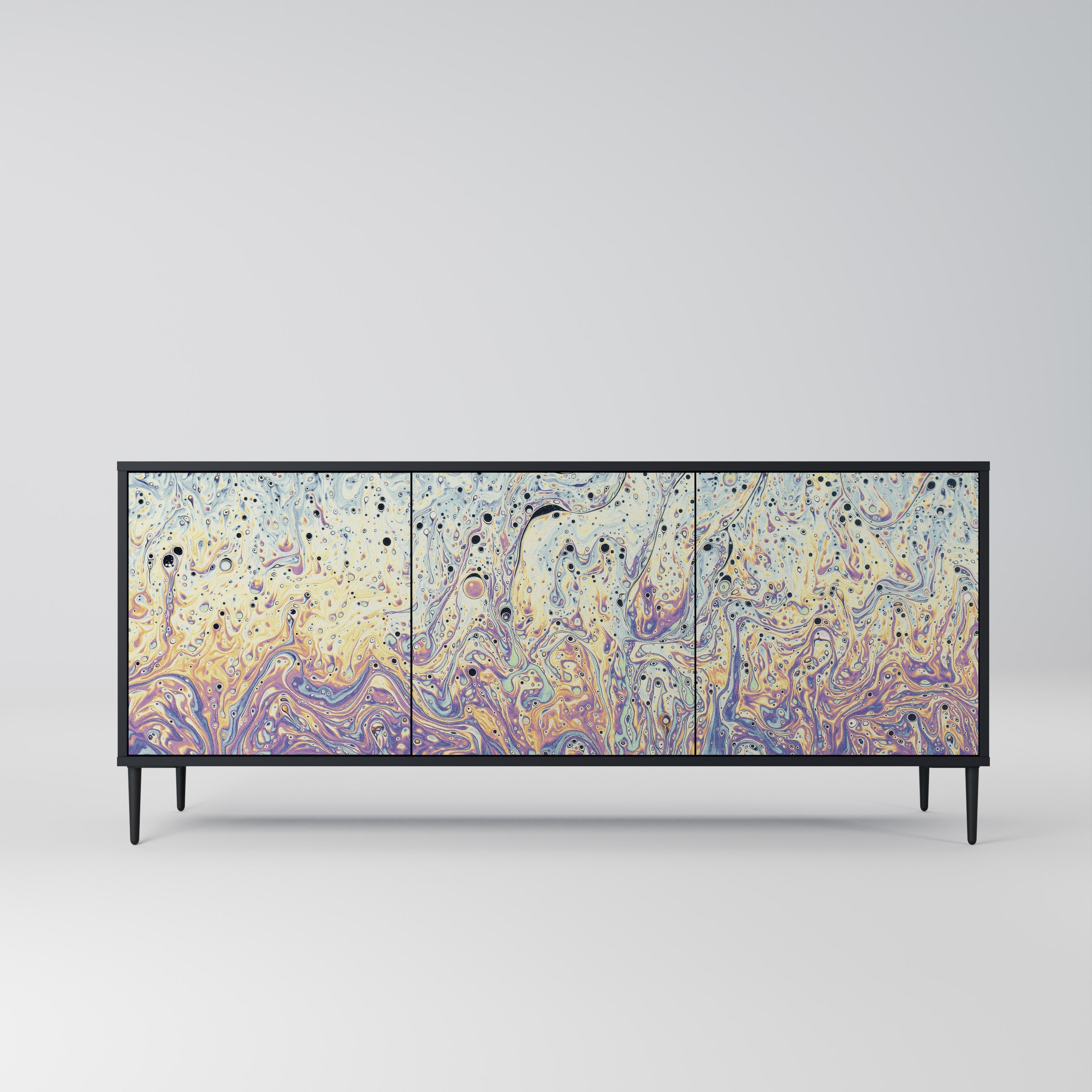 Buffet 3 portes MOSAIC OF COLORS en finition noire