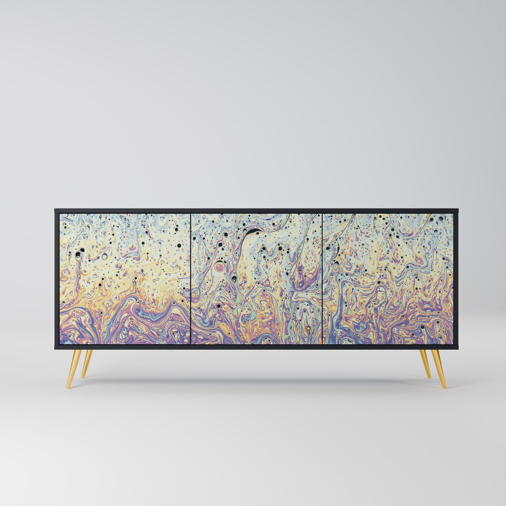 Buffet 3 portes MOSAIC OF COLORS en finition noire