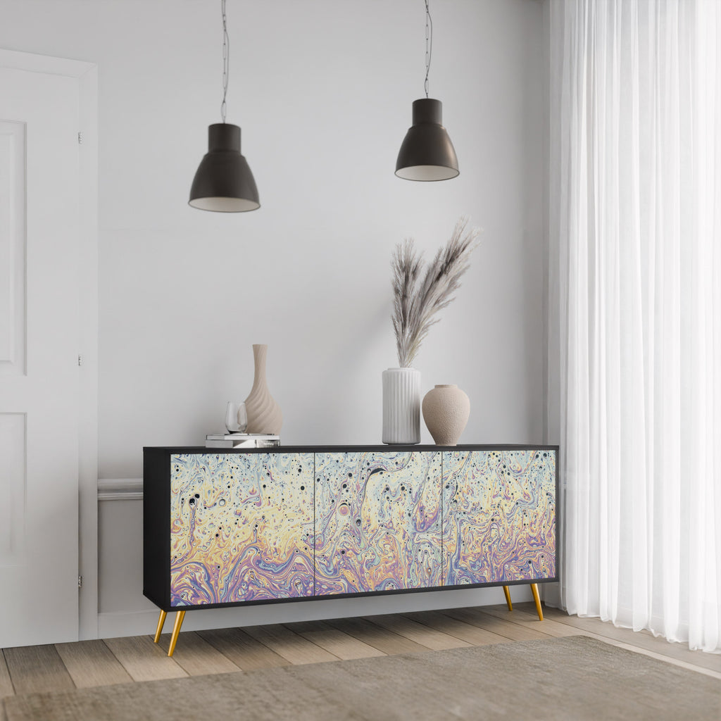 Buffet 3 portes MOSAIC OF COLORS en finition noire