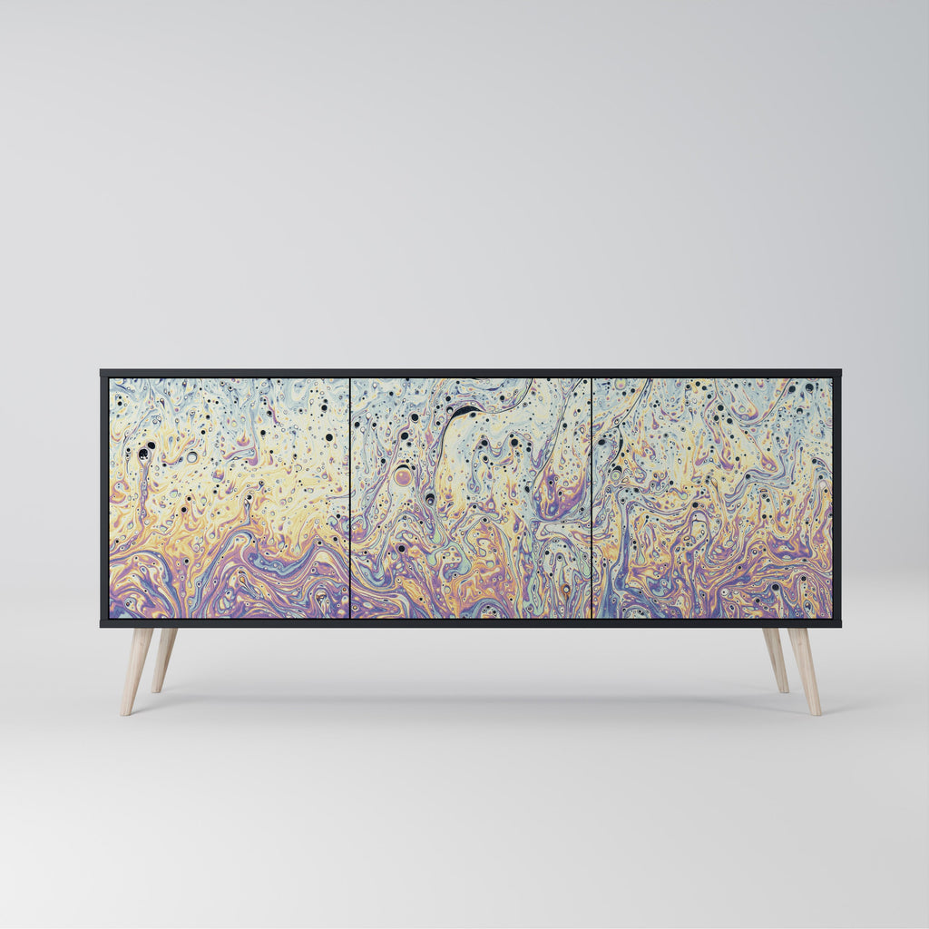 Buffet 3 portes MOSAIC OF COLORS en finition noire