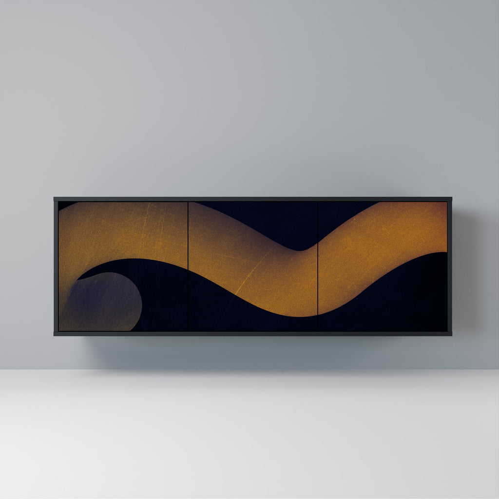 Buffet 3 portes HOLLOW TIME en finition noire