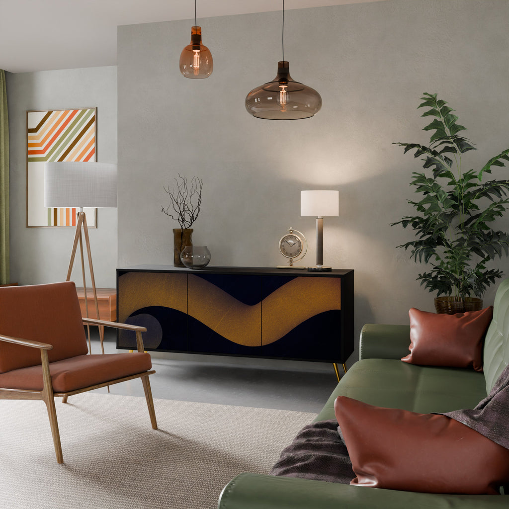 Buffet 3 portes HOLLOW TIME en finition noire