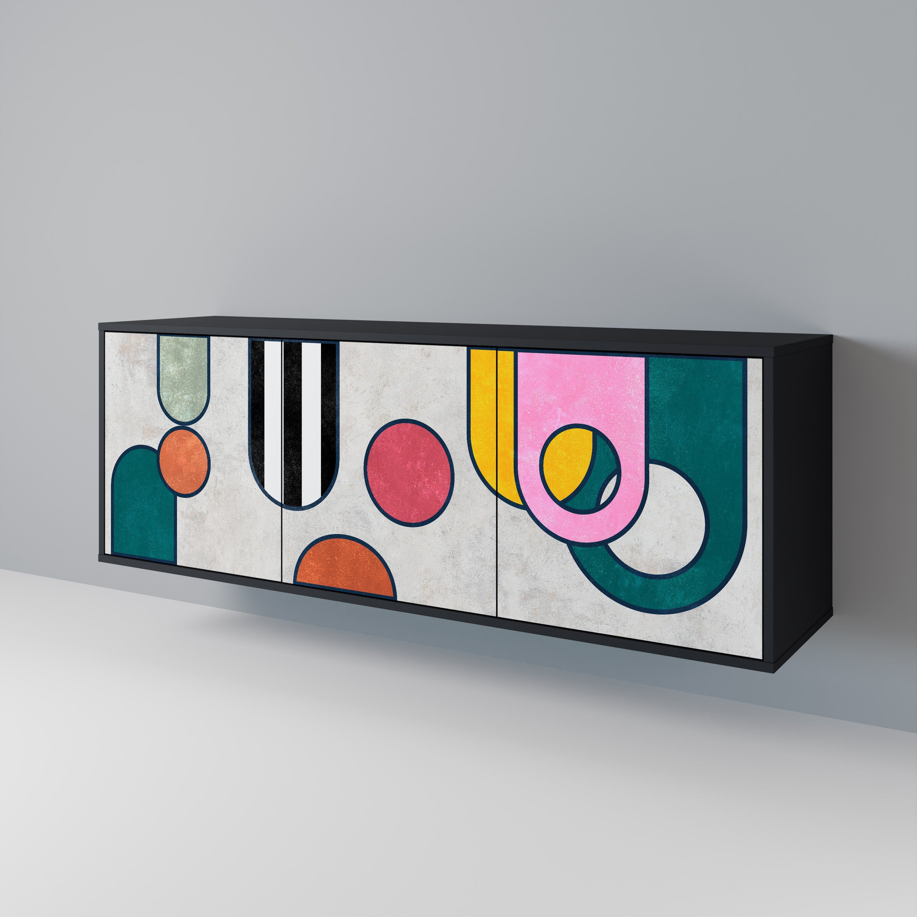 Buffet 3 portes COOL STORY en finition noire