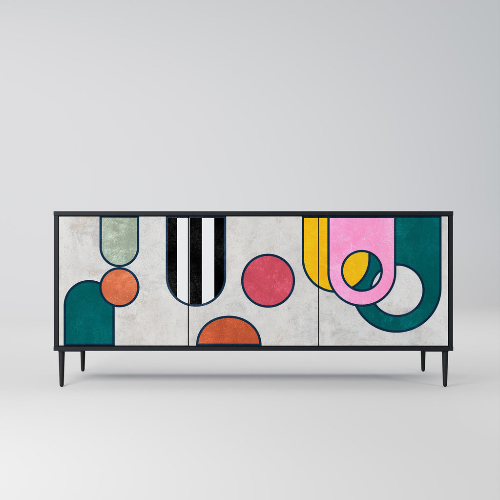 COOL STORY 3-Door Sideboard in Black Finish