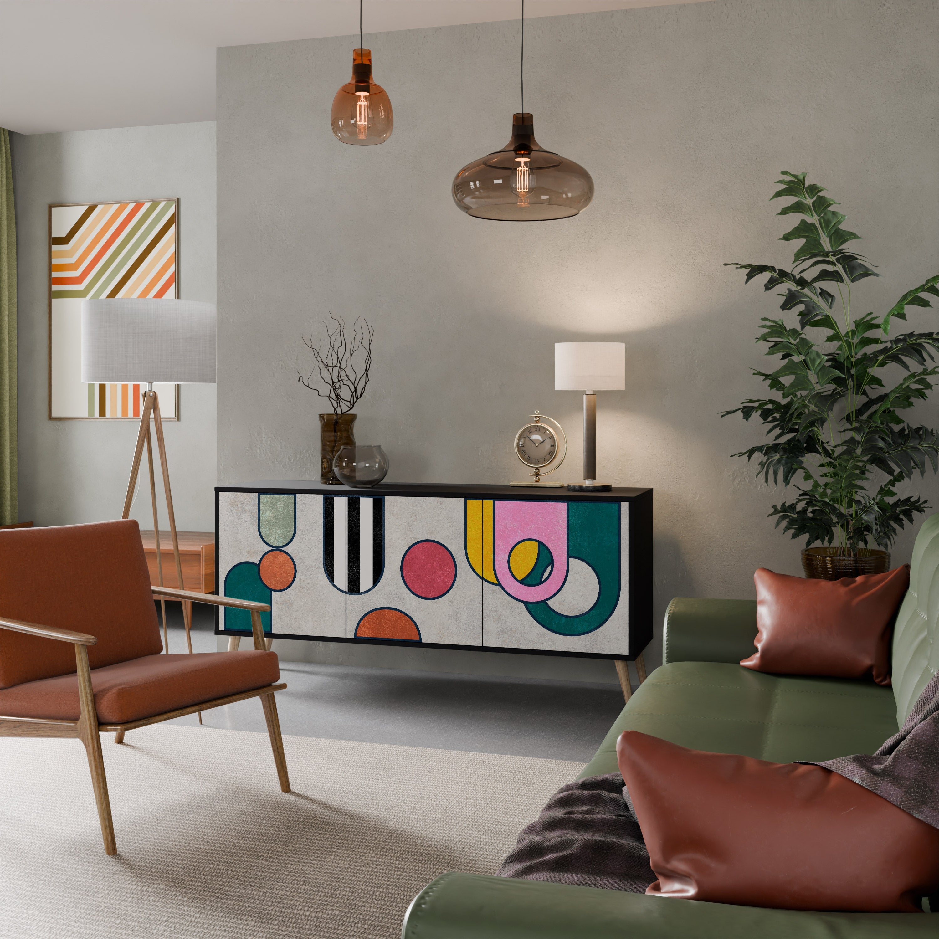 Buffet 3 portes COOL STORY en finition noire