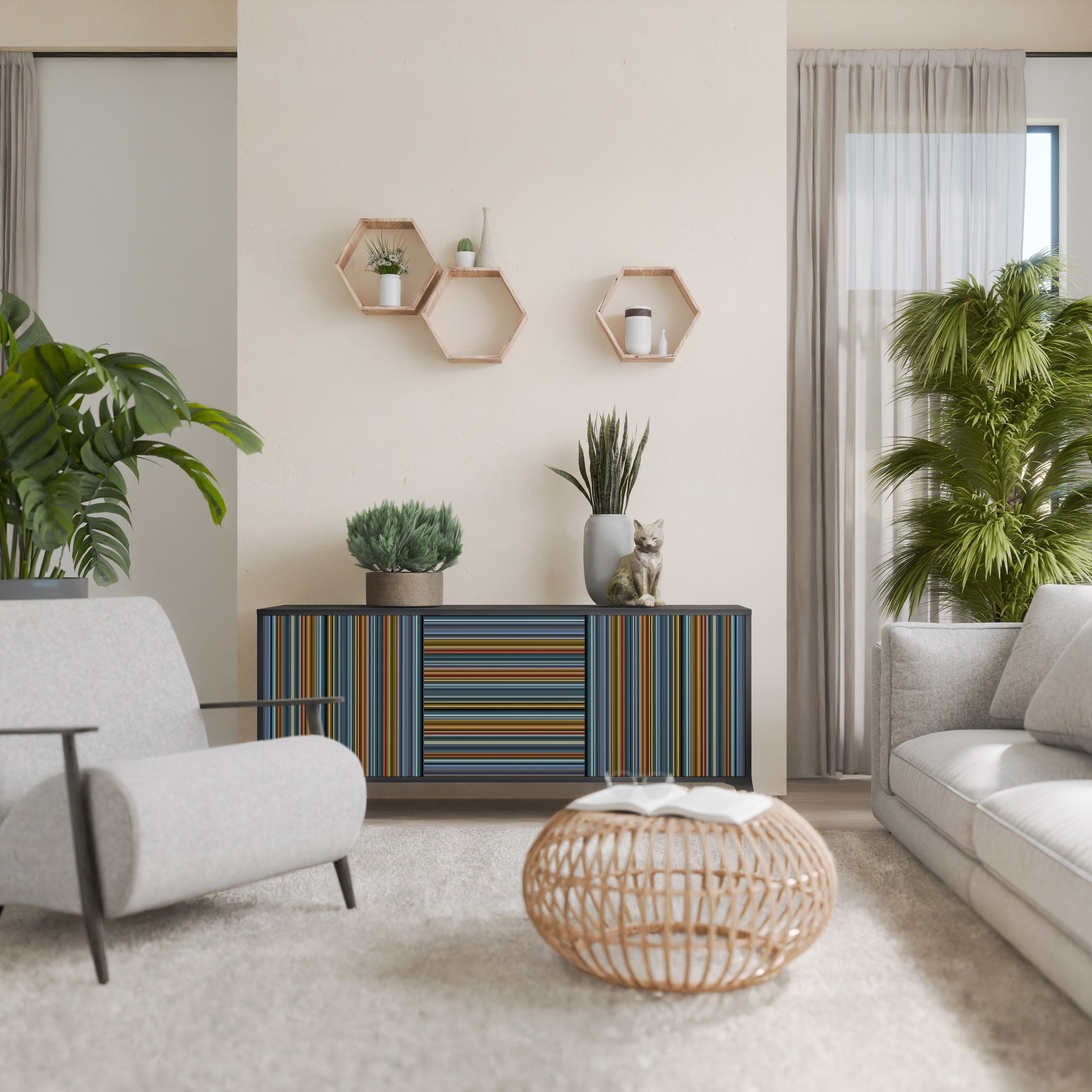 Buffet 3 portes LINEOUT SPECTRUM finition noire