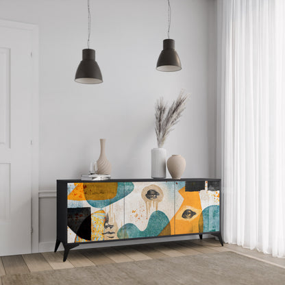 ABSTRACT FACES 3-Door Sideboard
