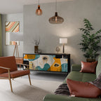 ABSTRACT FACES 3-Door Sideboard