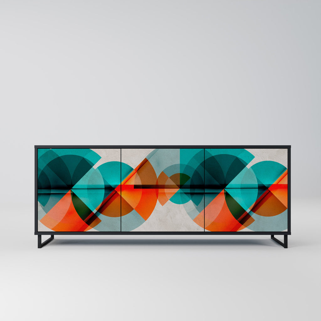 Buffet 3 portes CIRCULAR RHAPSODY en finition noire