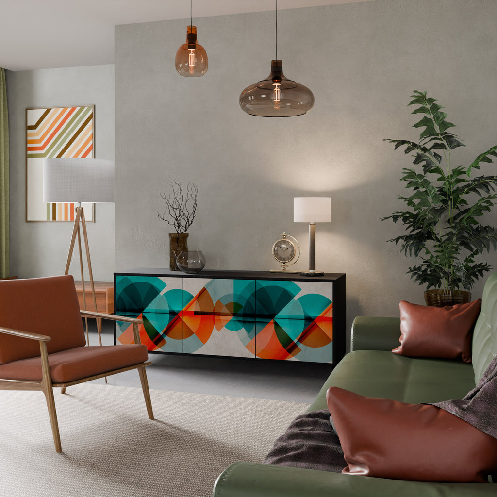 Buffet 3 portes CIRCULAR RHAPSODY en finition noire