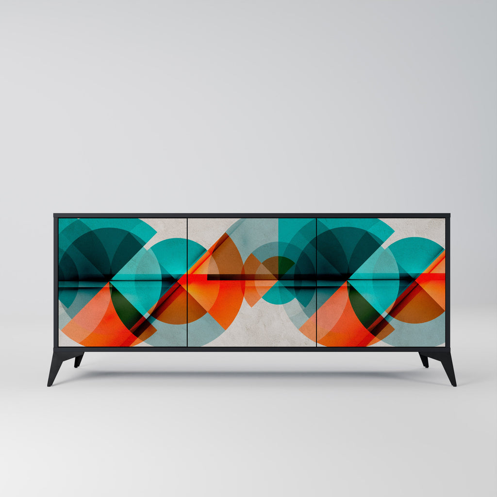 Buffet 3 portes CIRCULAR RHAPSODY en finition noire