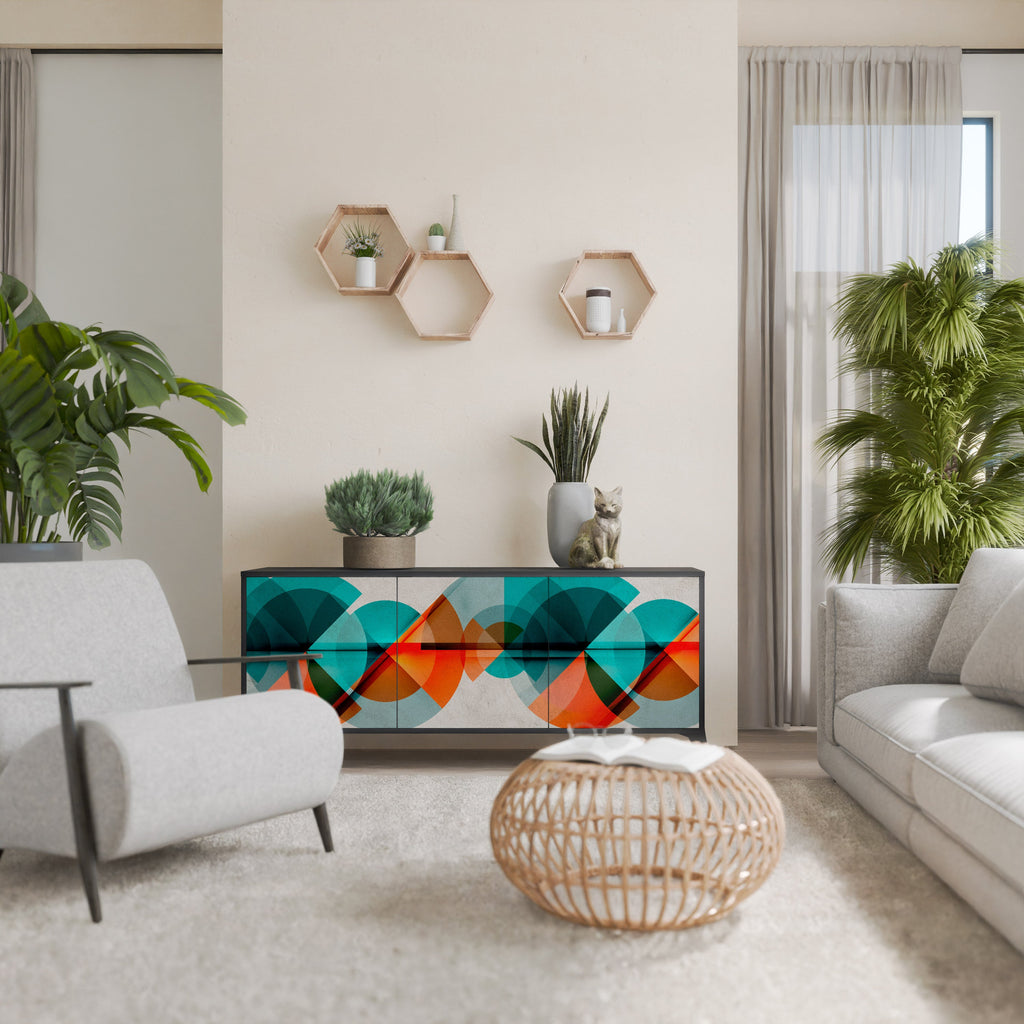 Buffet 3 portes CIRCULAR RHAPSODY en finition noire