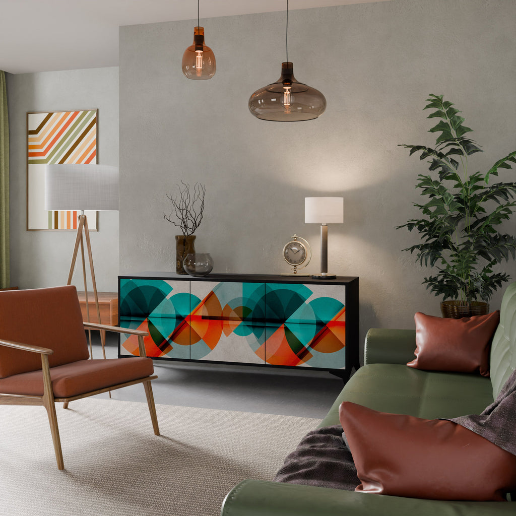 Buffet 3 portes CIRCULAR RHAPSODY en finition noire