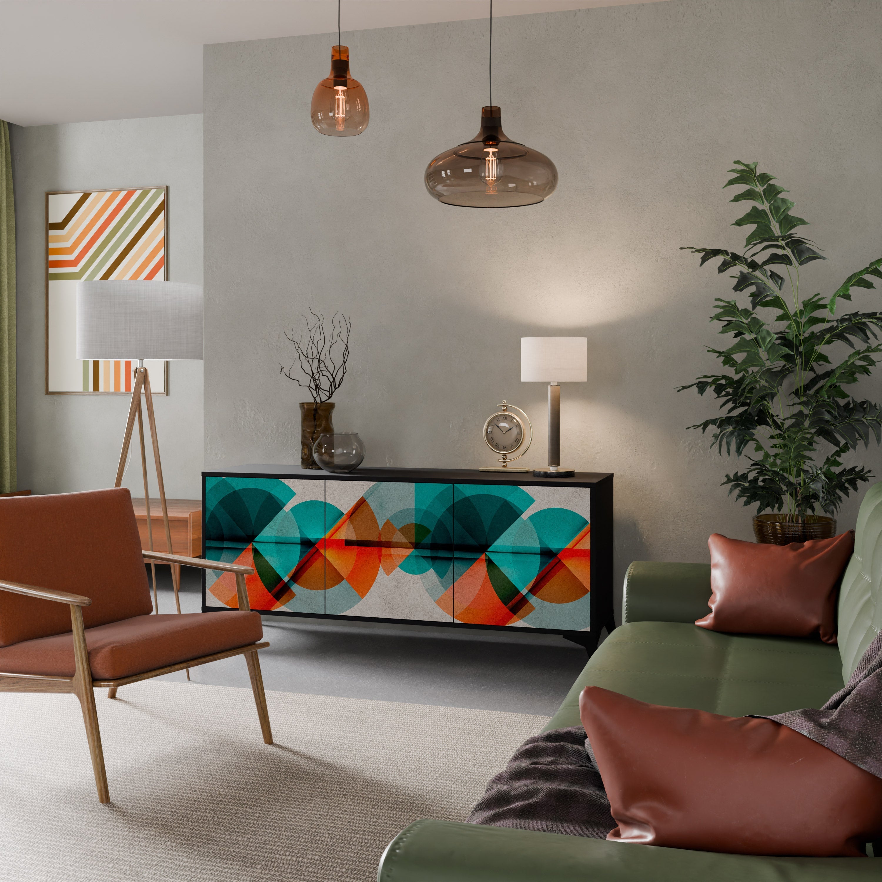 Buffet 3 portes CIRCULAR RHAPSODY en finition noire