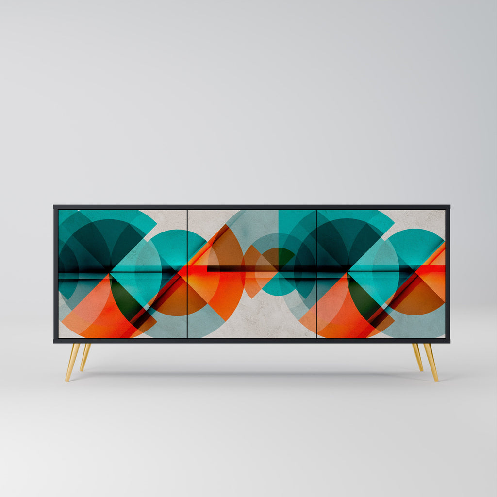 Buffet 3 portes CIRCULAR RHAPSODY en finition noire