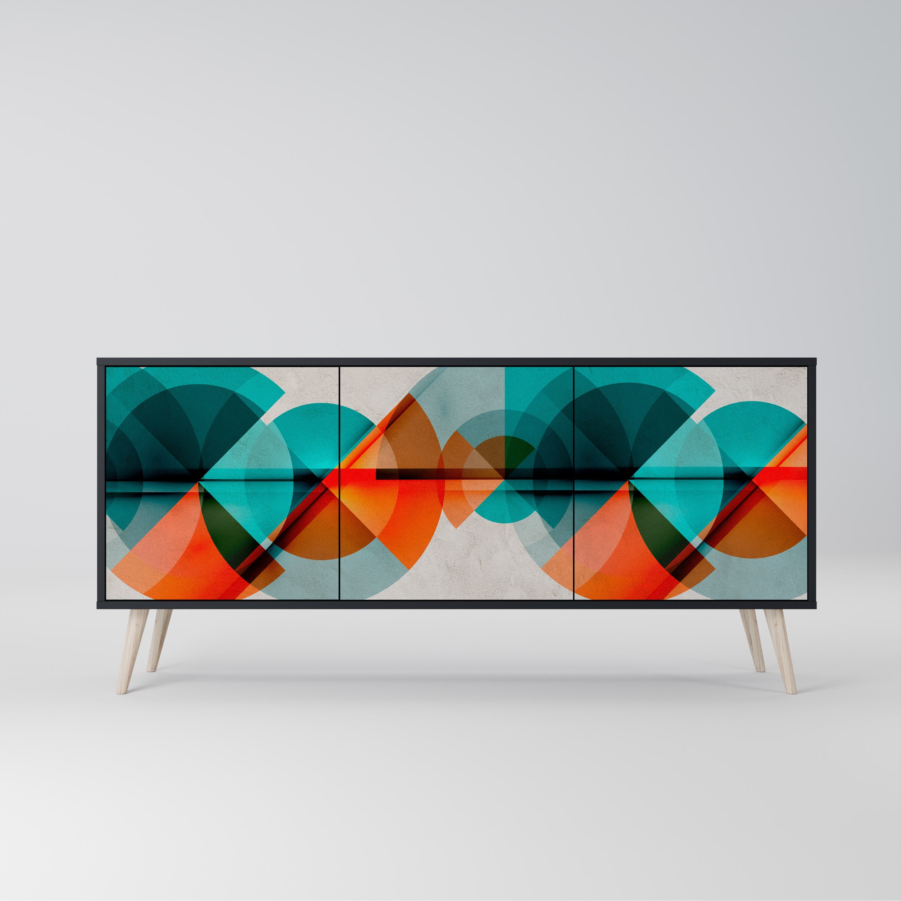 Buffet 3 portes CIRCULAR RHAPSODY en finition noire