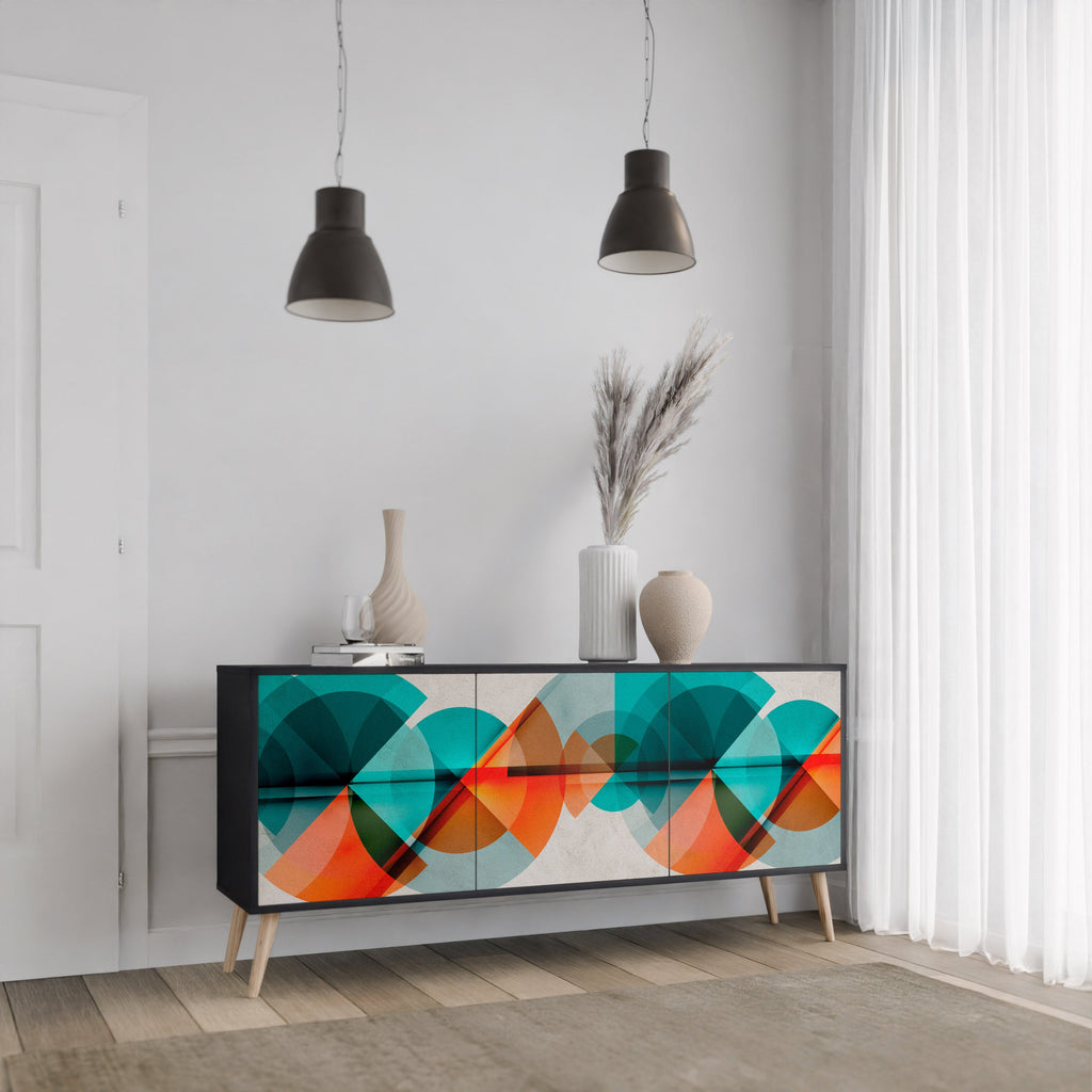 Buffet 3 portes CIRCULAR RHAPSODY en finition noire