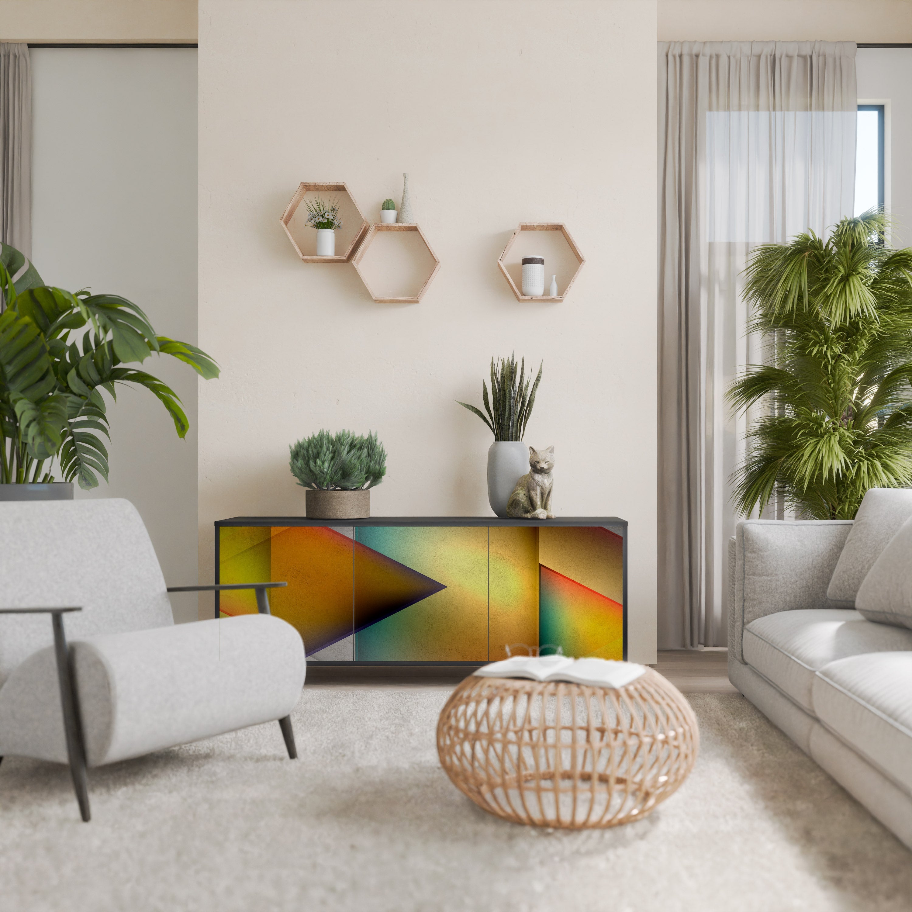 Buffet 3 portes PIERCING SHARPNESS finition noire