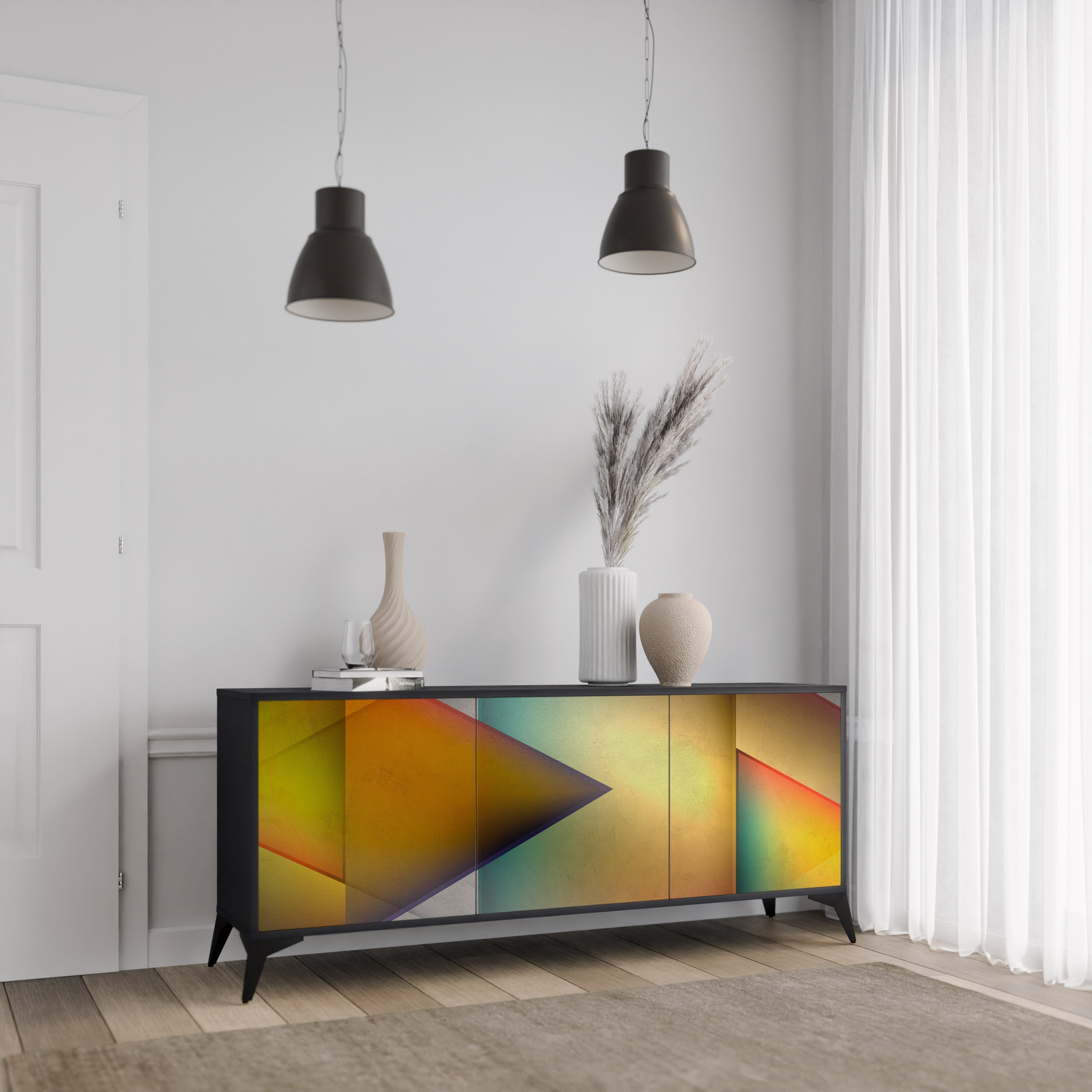 Buffet 3 portes PIERCING SHARPNESS finition noire