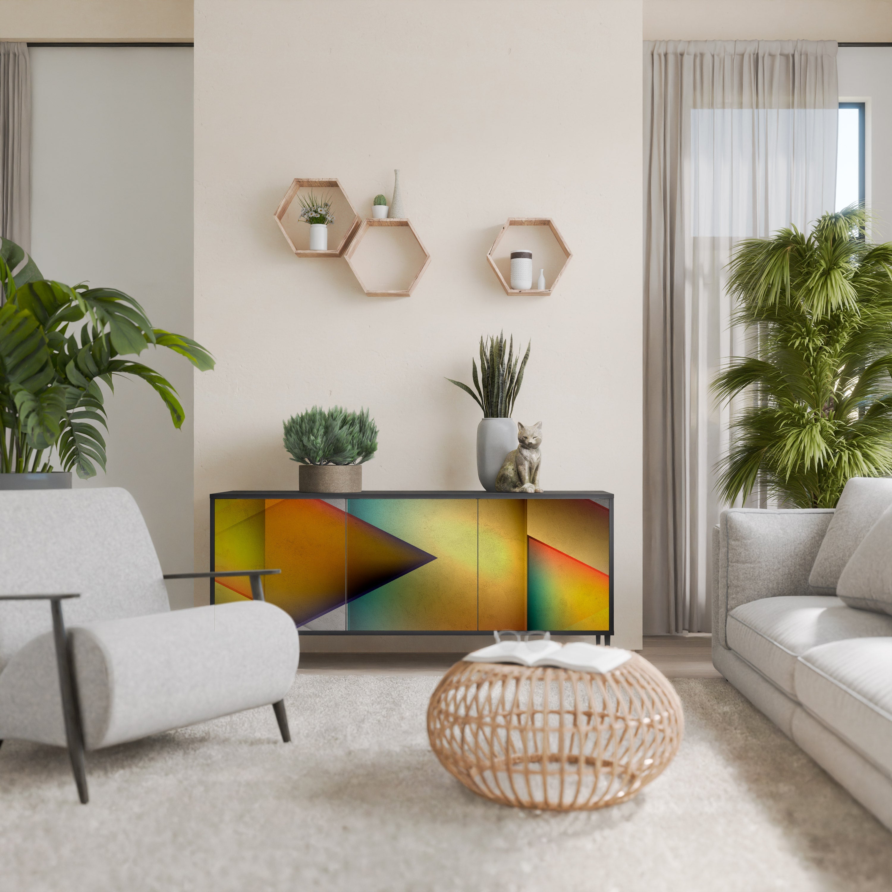 Buffet 3 portes PIERCING SHARPNESS finition noire