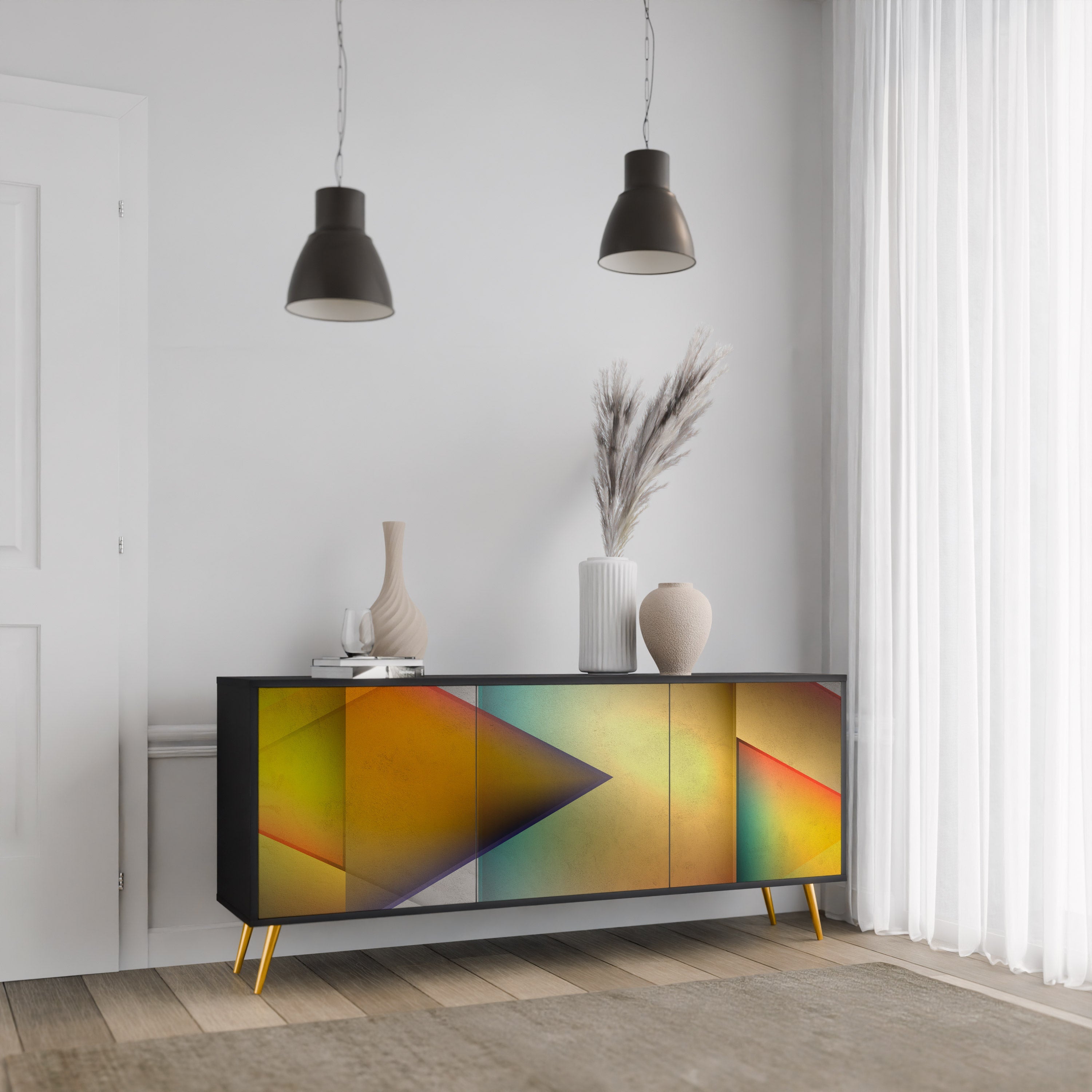 Buffet 3 portes PIERCING SHARPNESS finition noire