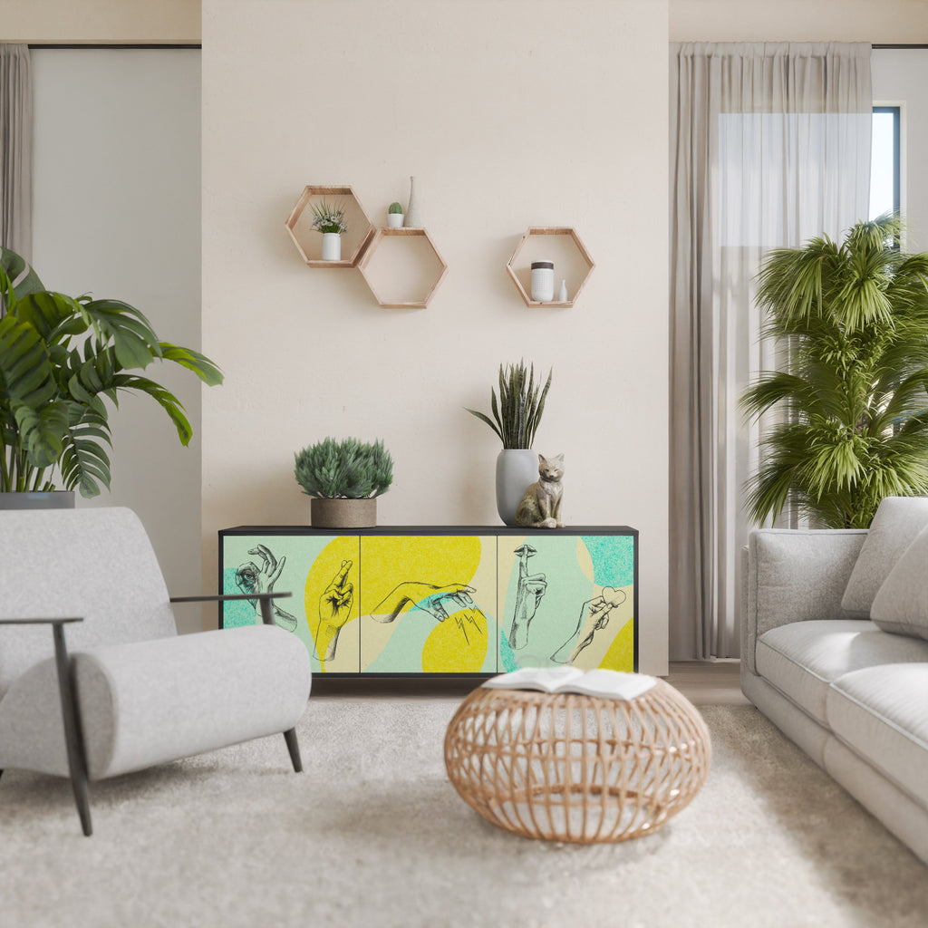 Buffet 3 portes BODY LANGUAGE en finition noire