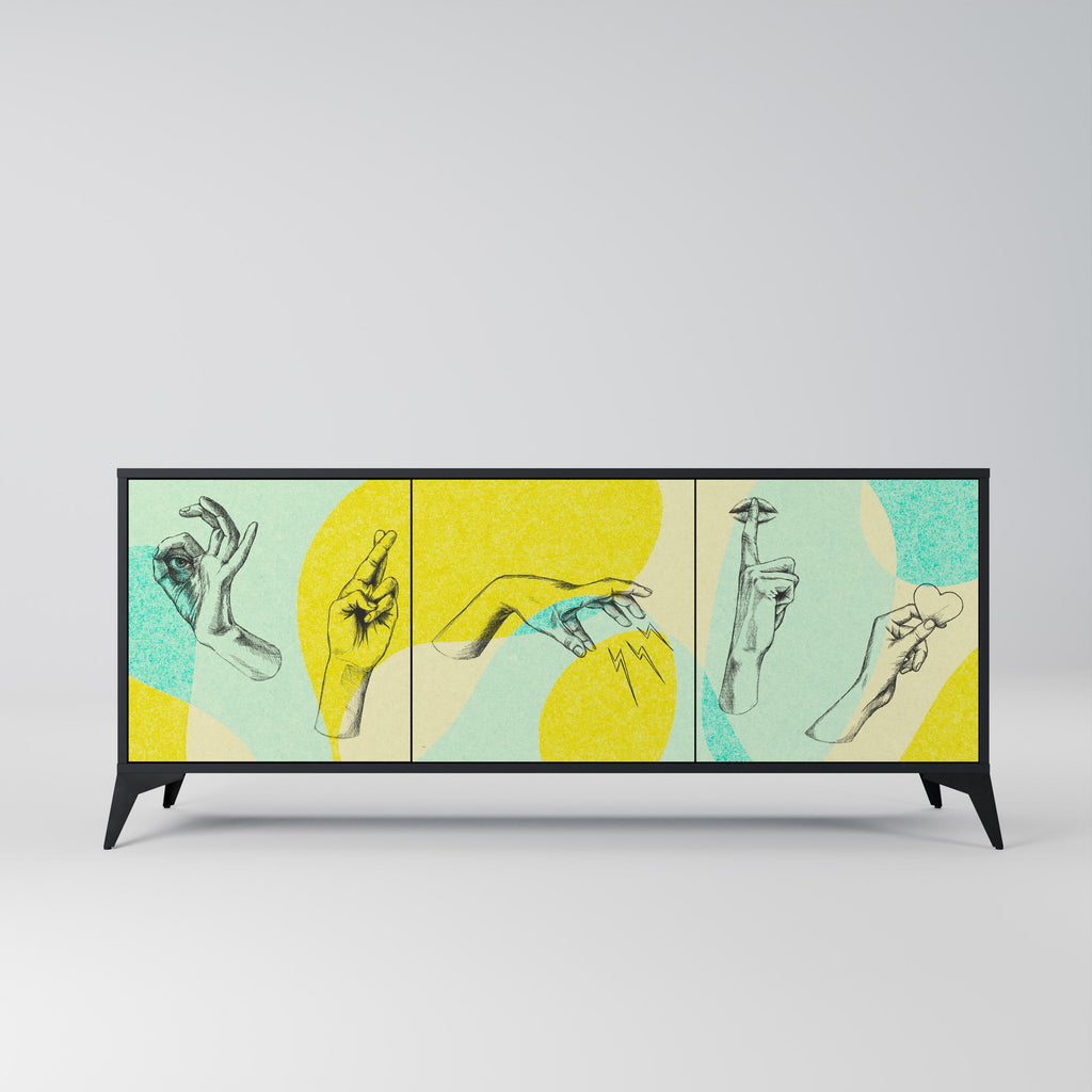 Buffet 3 portes BODY LANGUAGE en finition noire