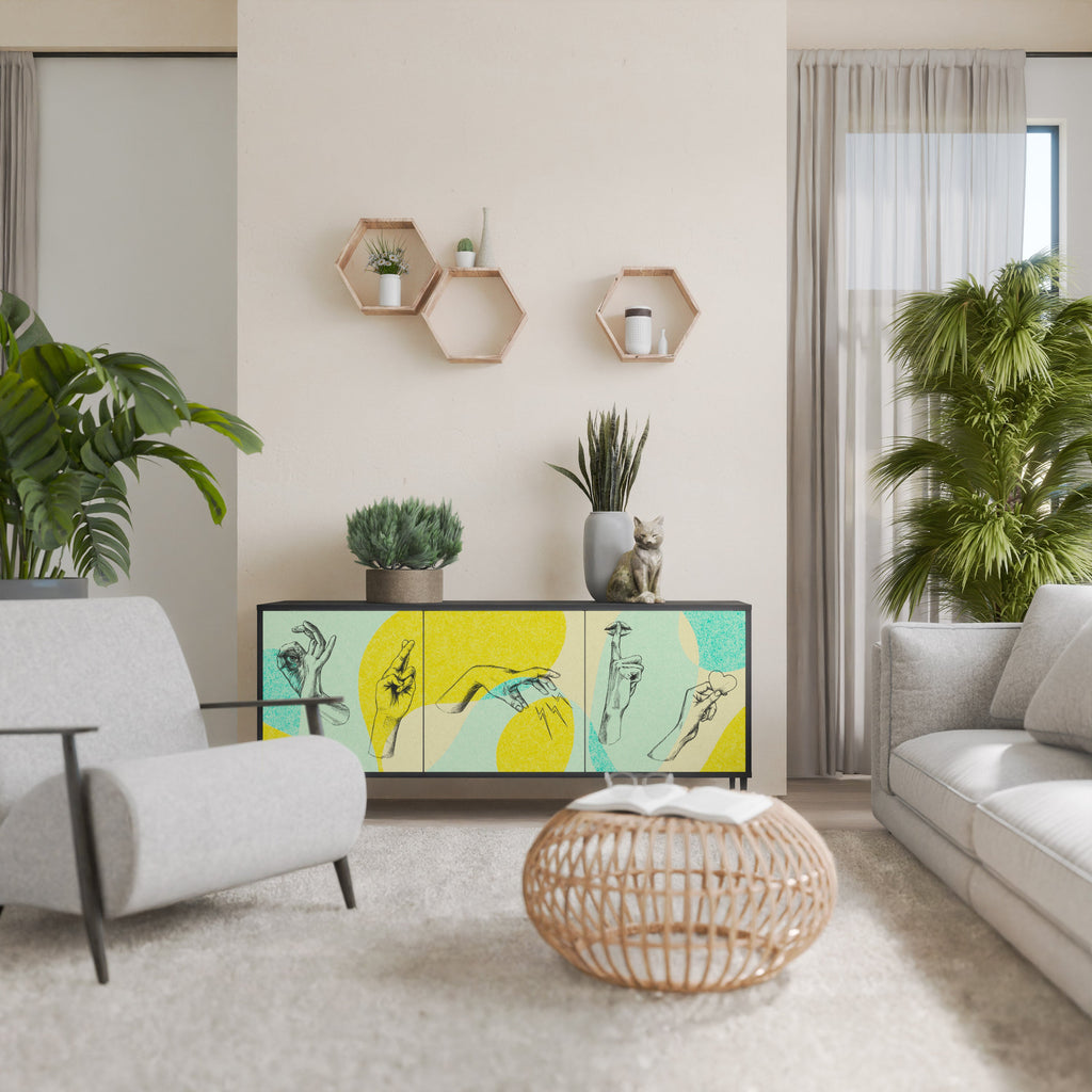 Buffet 3 portes BODY LANGUAGE en finition noire