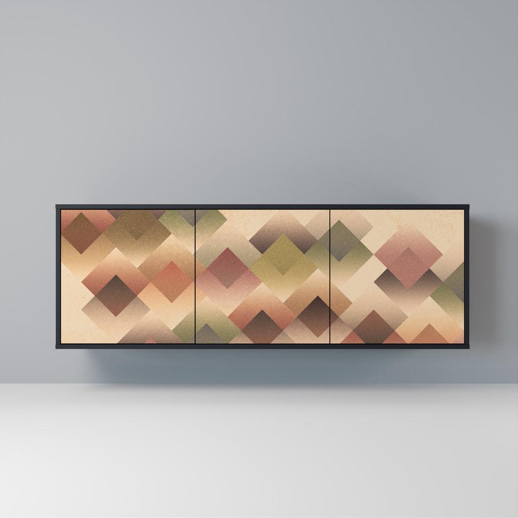 Buffet 3 portes GEOMETRIC FUSION en finition noire