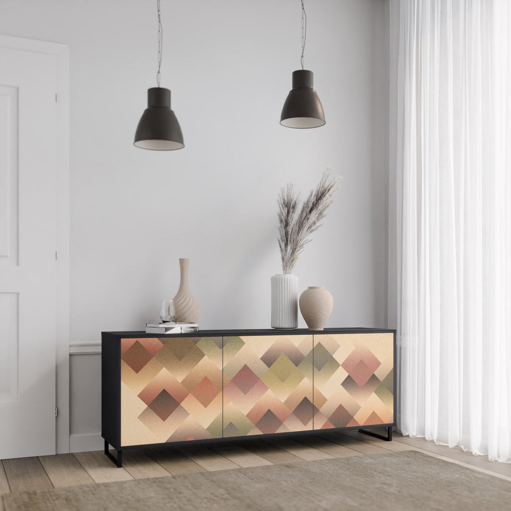 Buffet 3 portes GEOMETRIC FUSION en finition noire