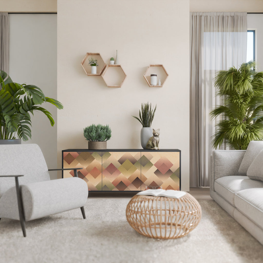 Buffet 3 portes GEOMETRIC FUSION en finition noire