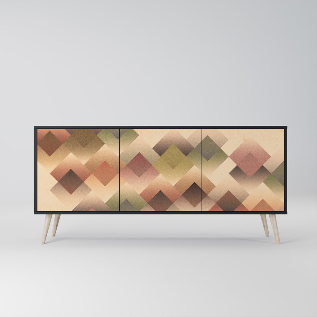 Buffet 3 portes GEOMETRIC FUSION en finition noire