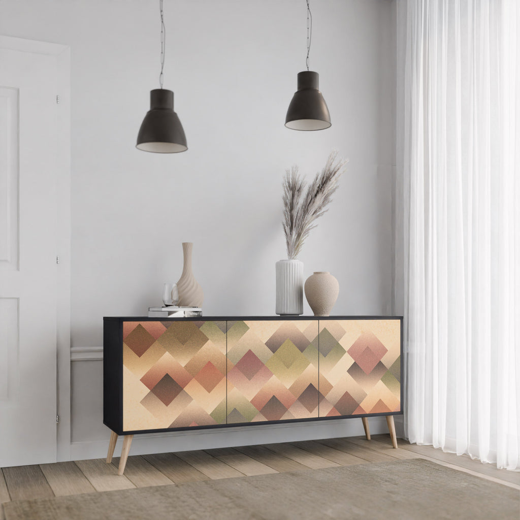 Buffet 3 portes GEOMETRIC FUSION en finition noire