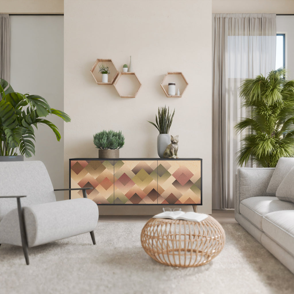 Buffet 3 portes GEOMETRIC FUSION en finition noire