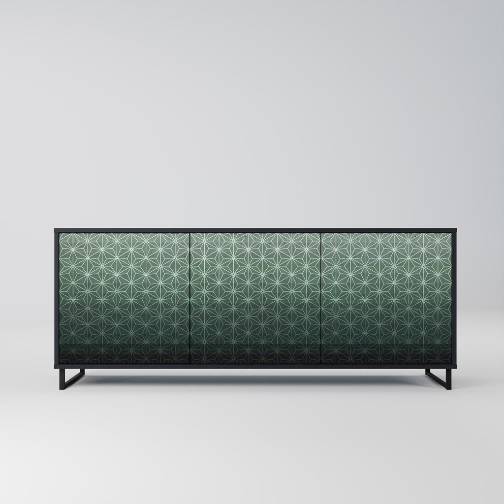 Buffet 3 portes ORNAMENTAL GLIMMER en finition noire