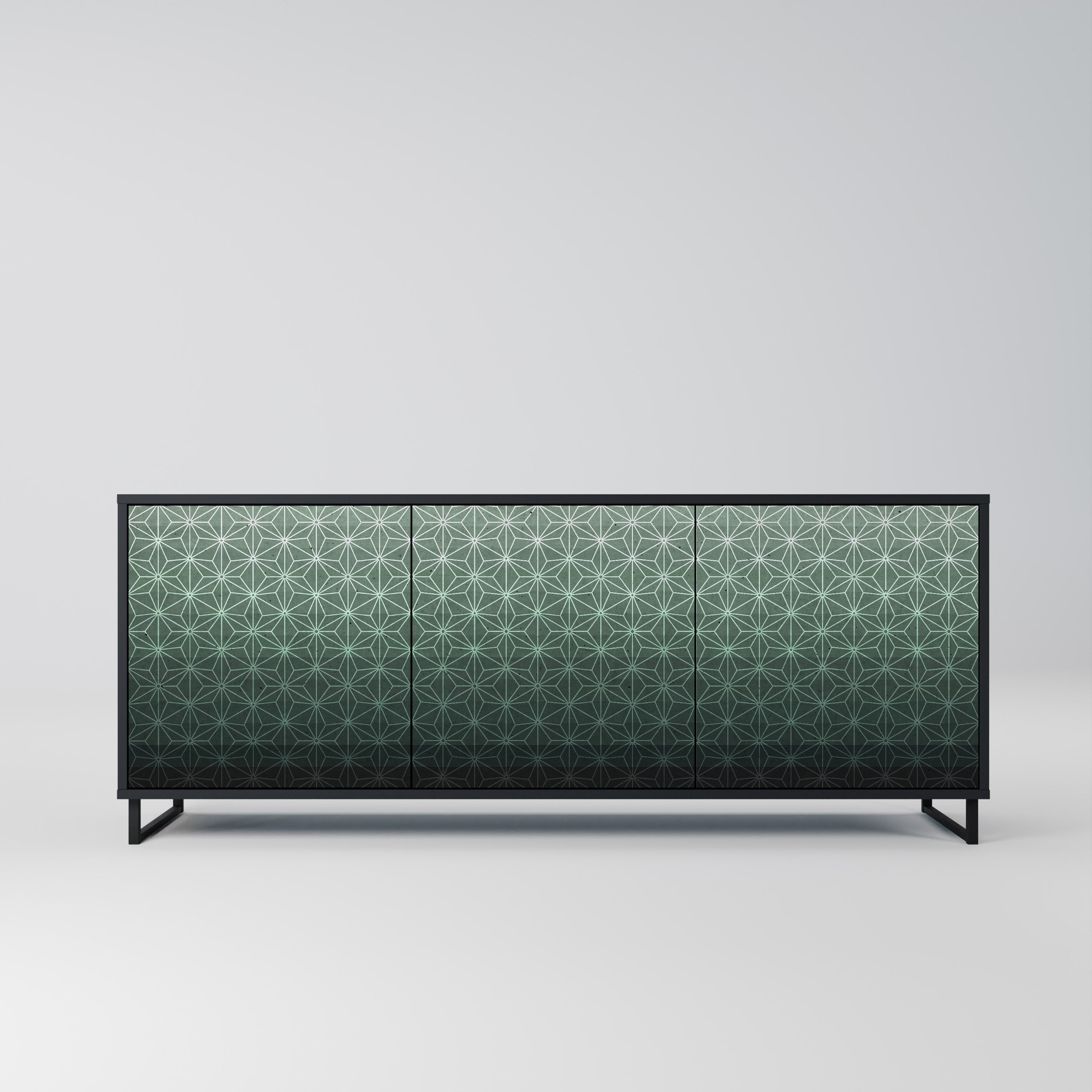 Buffet 3 portes ORNAMENTAL GLIMMER en finition noire