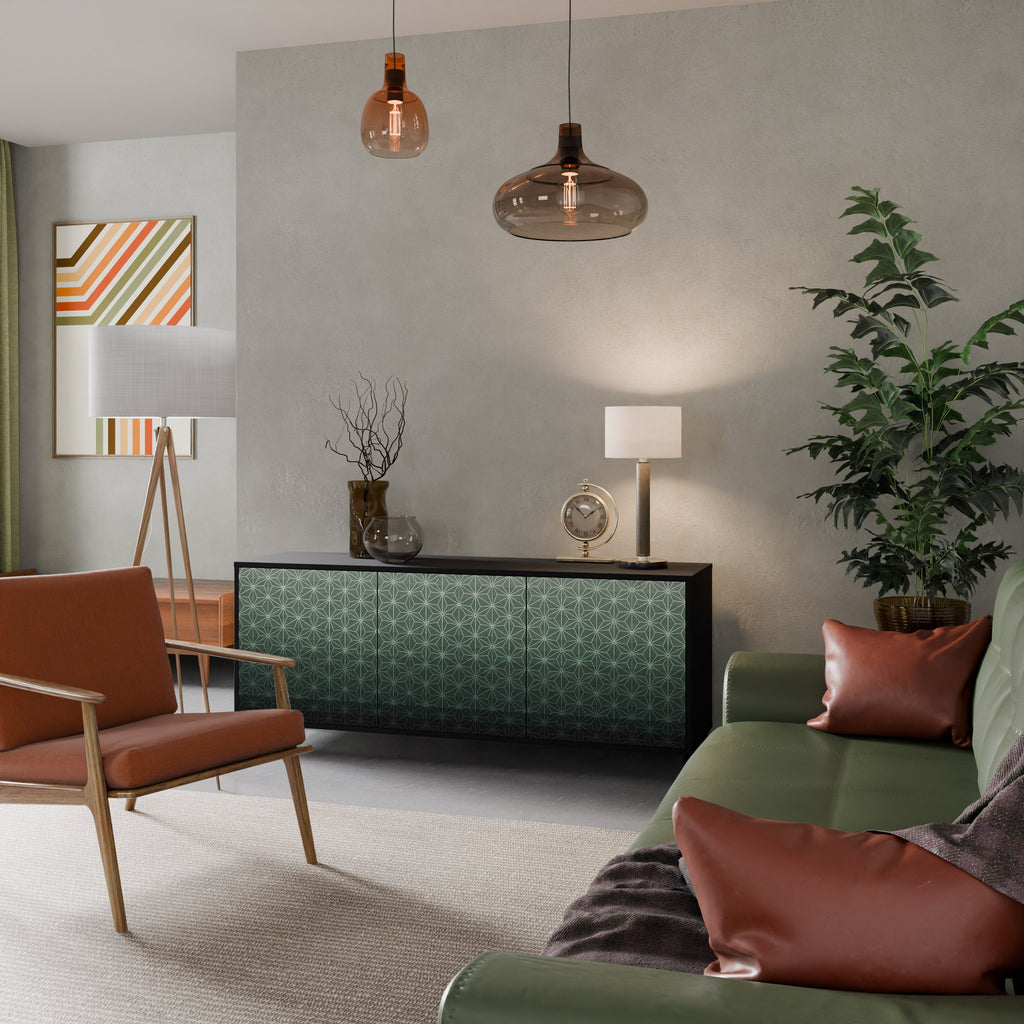 Buffet 3 portes ORNAMENTAL GLIMMER en finition noire